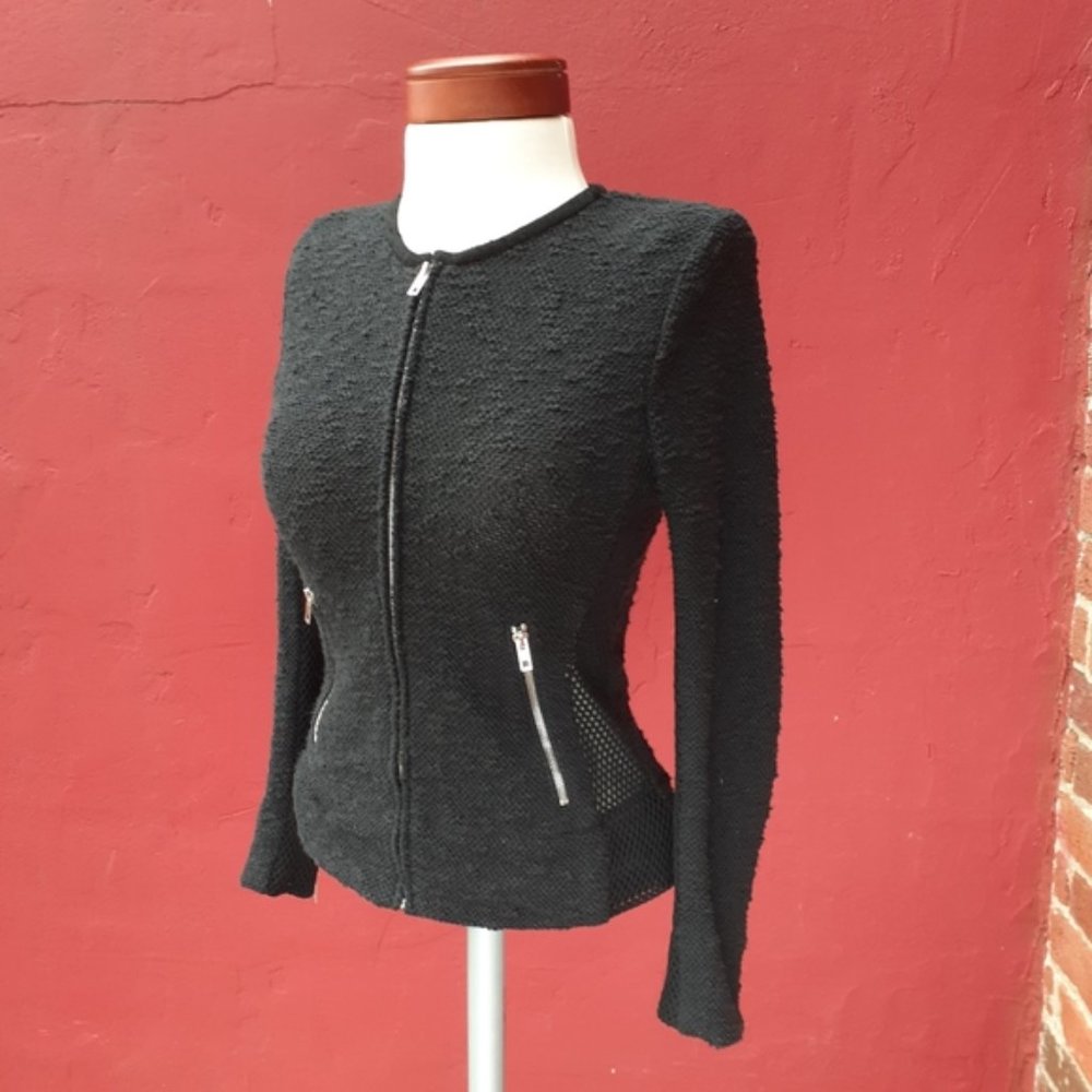 IRO Revolve Mesh Tweed Moto Jacket Blazer - Picture 1 of 8